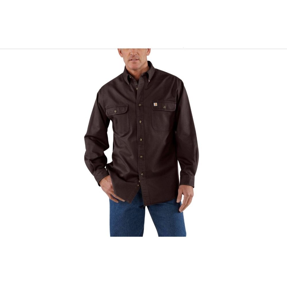 Men's Carhartt Sandstone Twill Shirt Dark Brown Sz.3x